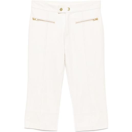 Cynthia Rowley pantaloni crop downtown in pelle - toni neutri