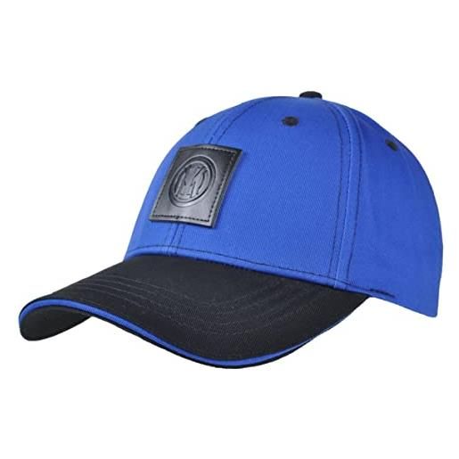 Inter cappellino da baseball con visiera logo, collezione stadio, football cap unisex-adulto, blu, taglia unica