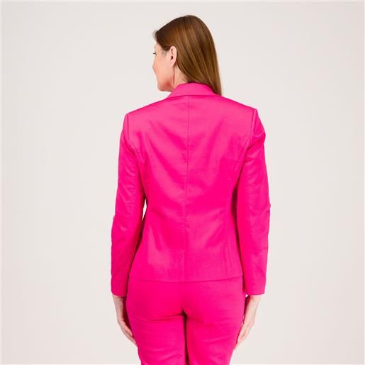 Extesa giacca in raso di cotone con scollo a v