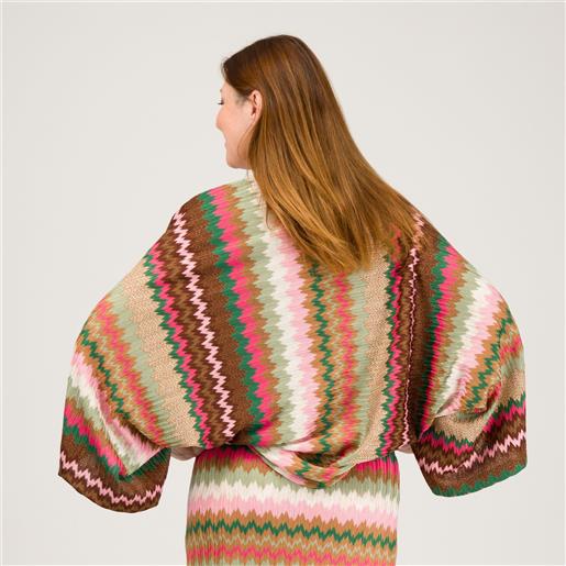Extesa coprispalle in maglia jacquard fantasia con maniche 3/4