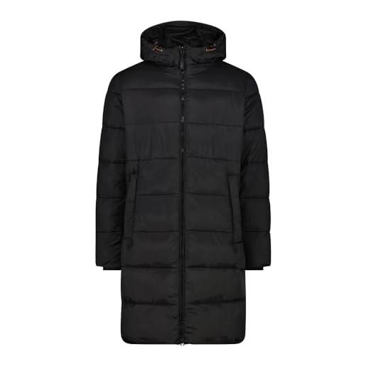 CMP - parka da uomo in nylon con cappuccio fisso, nero, 56