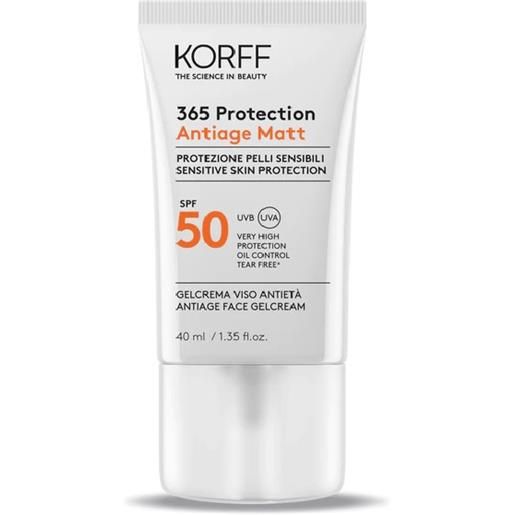 Korff 365 protection antiage matt spf 50+ gel crema viso antietà 40ml