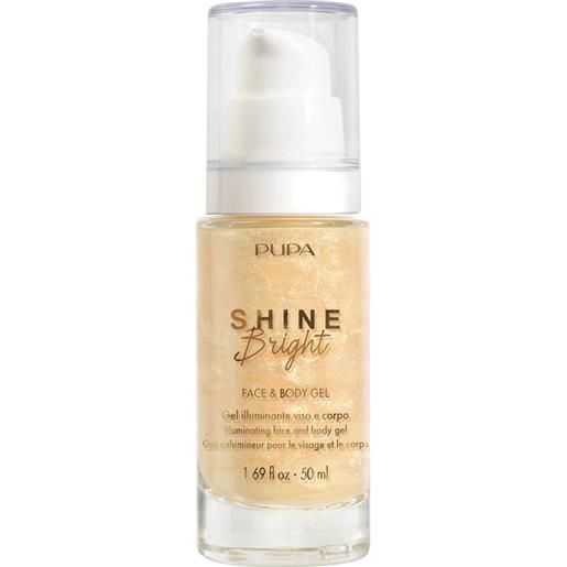 Pupa shine bright face & body gel - gel illuminante viso e corpo 50 ml