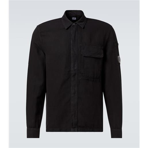 C.P. Company camicia lens in cotone e lino