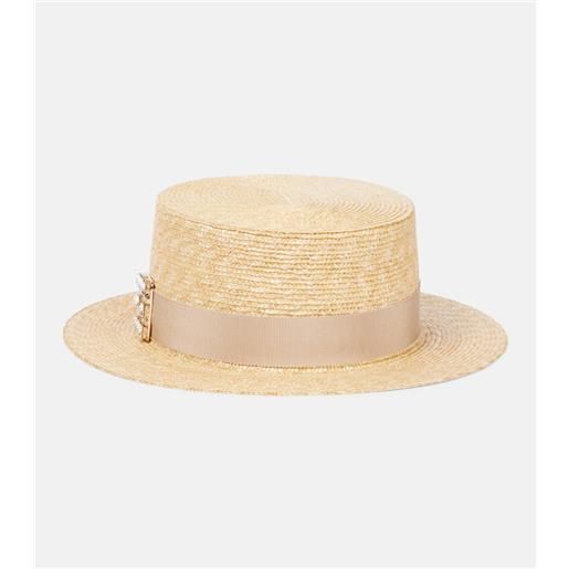 Roger Vivier cappello trã¨s vivier in rafia con cristalli