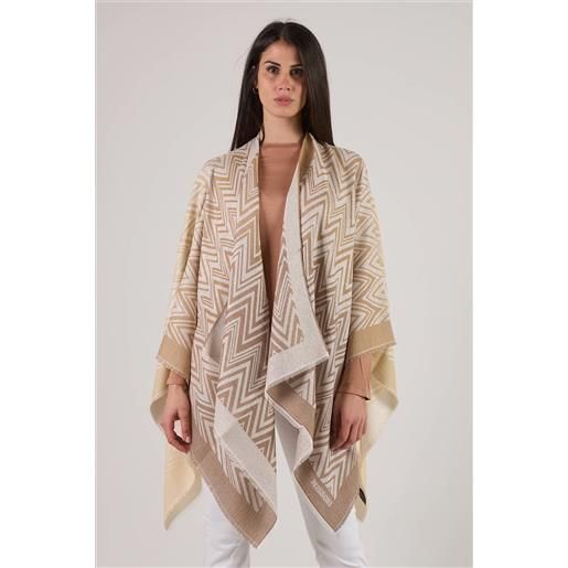 Missoni mantella elegante beige e oro