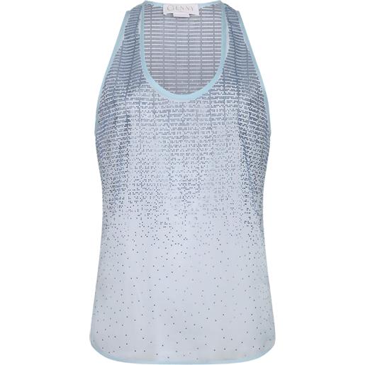 Genny canotta con effetto metallizzato - blu