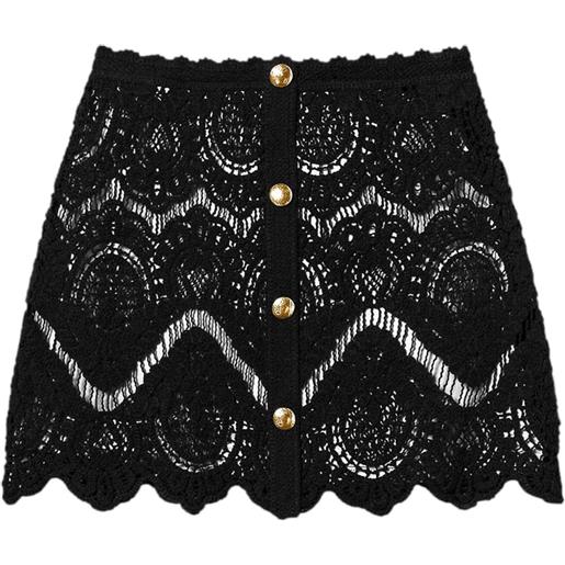 TWINSET gonna midi all'uncinetto - nero