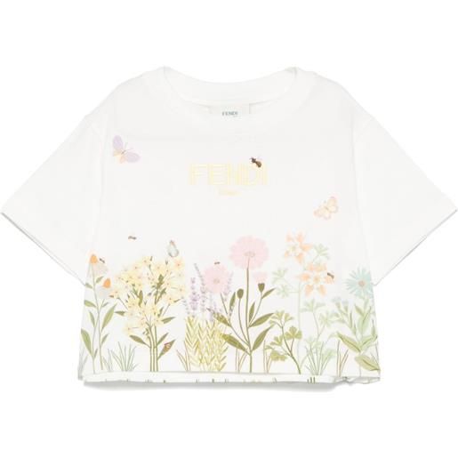 Fendi Kids t-shirt crop - bianco