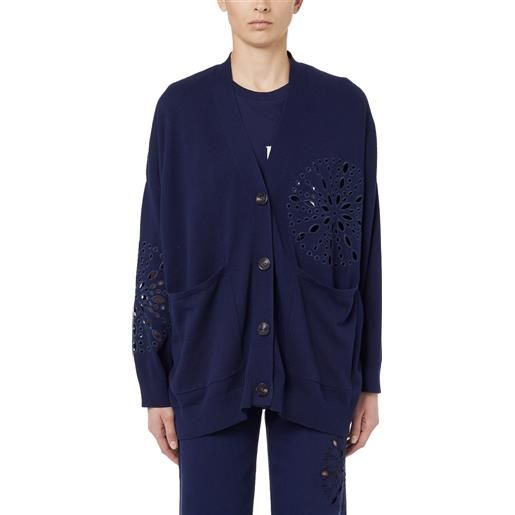 Ice play cardigan lungo colore blu