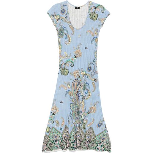 ETRO abito midi con stampa paisley - blu