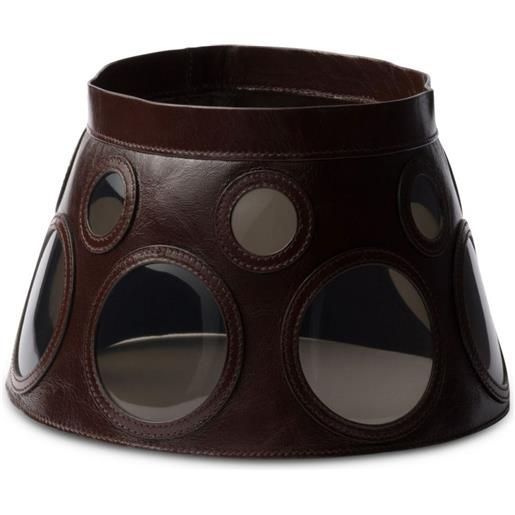 Prada visiera in pelle - marrone