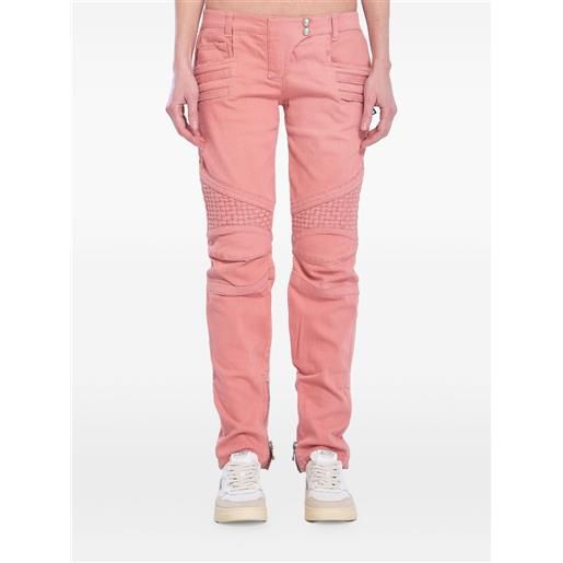Balmain jeans con design a inserti - rosa