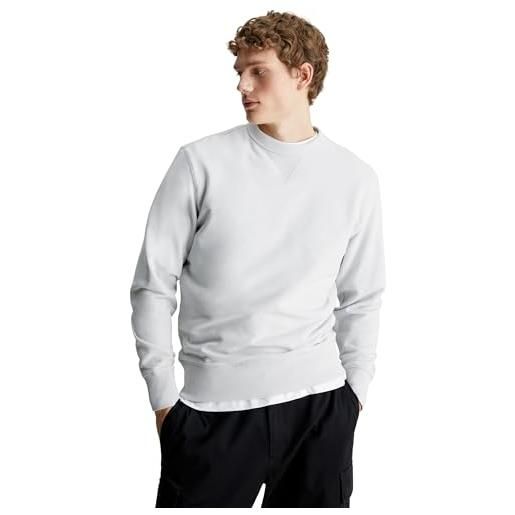 Calvin Klein uomo felpa badge crew neck cotone, rosso (garnet), xs