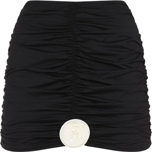 La Reveche minigonna lilibet con ruches - nero