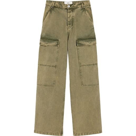 AMI Paris jeans cargo a gamba ampia - toni neutri