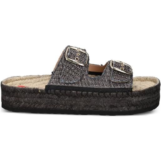 Love Moschino espadrilles con fibbia doppia - nero