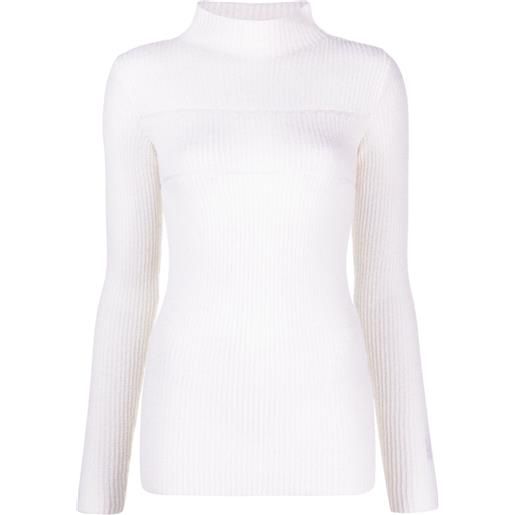 MSGM top in maglia a collo alto - bianco