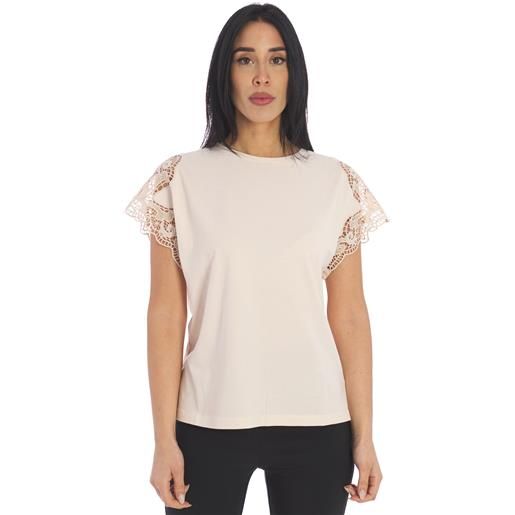 TWINSET t-shirt TWINSET con maniche in pizzo, colore rosa