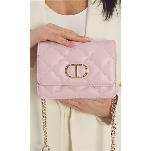 TWINSET borsetta a tracolla TWINSET trapuntata con logo, colore rosa
