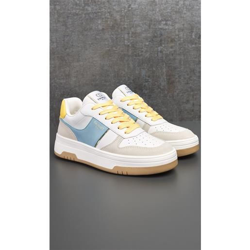 TWINSET sneakers TWINSET in pelle con dettagli in camoscio, colore bianco