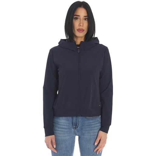 SAVE THE DUCK giubbotto SAVE THE DUCK donna in tessuto tecnico pear, colore blu