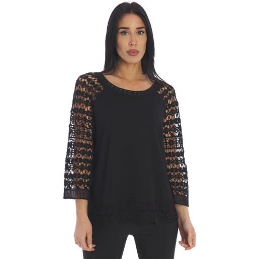 TWINSET ACTITUDE maglia TWINSET ACTITUDE con maniche in pizzo, colore nero