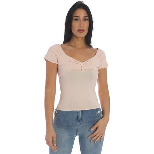 TWINSET ACTITUDE maglia TWINSET ACTITUDE manica corta con arricci, colore rosa