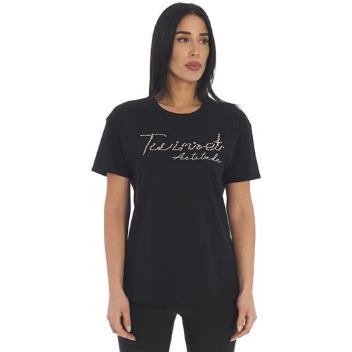 TWINSET ACTITUDE t-shirt TWINSET ACTITUDE con logo e pietre, colore nero
