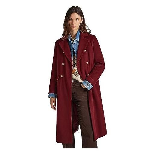 Pepe Jeans madison, cappotto lungo donna, rosso (burgundy), m
