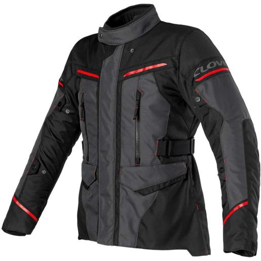Clover giacca moto Clover storm 4 wp rosso grigio scuro nero