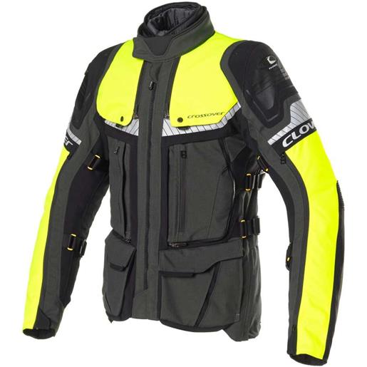 Clover giacca moto Clover crossover 4 wp airbag giallo grigio scuro