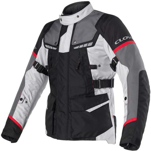 Clover giacca moto Clover scout 4 wp nero grigio rosso