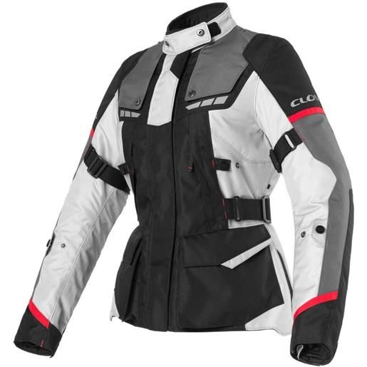 Clover giacca moto donna Clover scout 4 lady wp nero grigio rosso