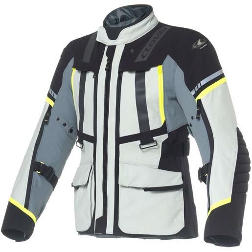 Clover giacca moto Clover savana 4 wp grigio giallo