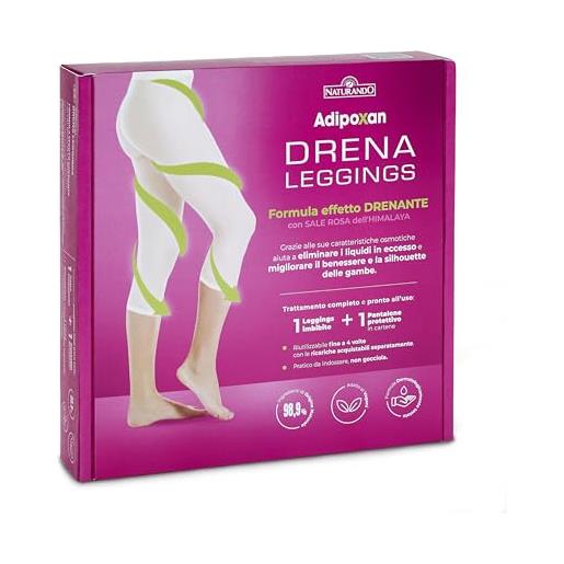 Naturando adipoxan drena leggings - trattamento gambe, addome e glutei 1 leggings +1 pantalone protettivo in cartene