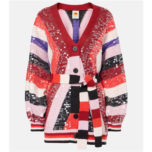 Farm Rio cardigan a righe con paillettes
