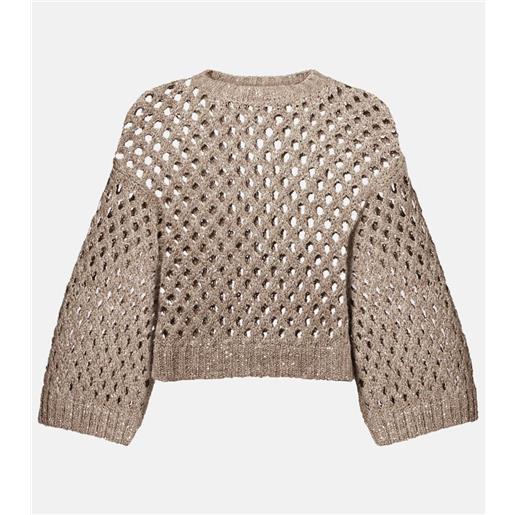 Brunello Cucinelli pullover in maglia traforata