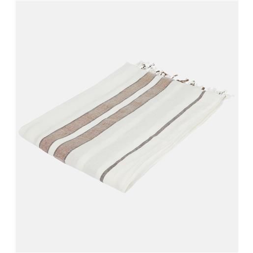 Brunello Cucinelli telo mare in misto lino a righe