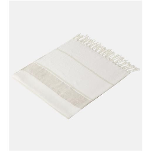 Brunello Cucinelli telo mare in misto lino a righe