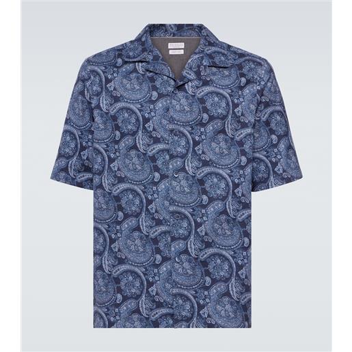 Brunello Cucinelli camicia in cotone con stampa paisley