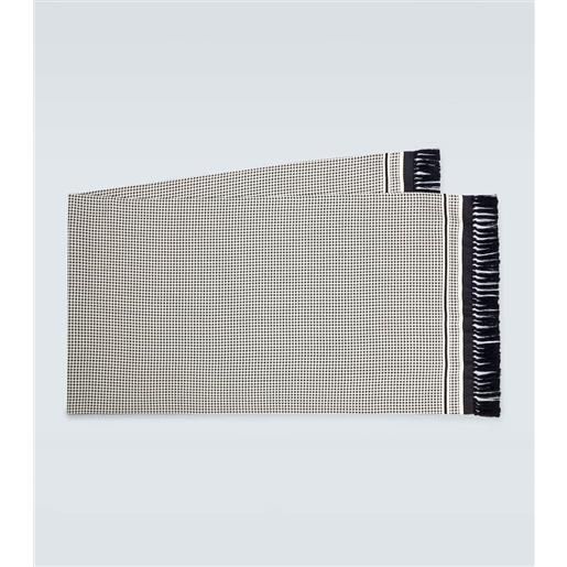 Loro Piana sciarpa in seta pied-de-poule con frange