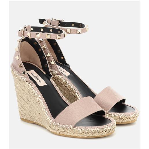 Valentino Garavani espadrillas rockstud double in pelle con zeppa