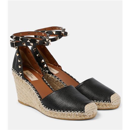 Valentino Garavani espadrillas rockstud double in pelle con zeppa