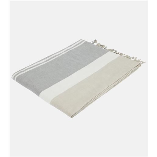 Brunello Cucinelli telo mare in lino a righe