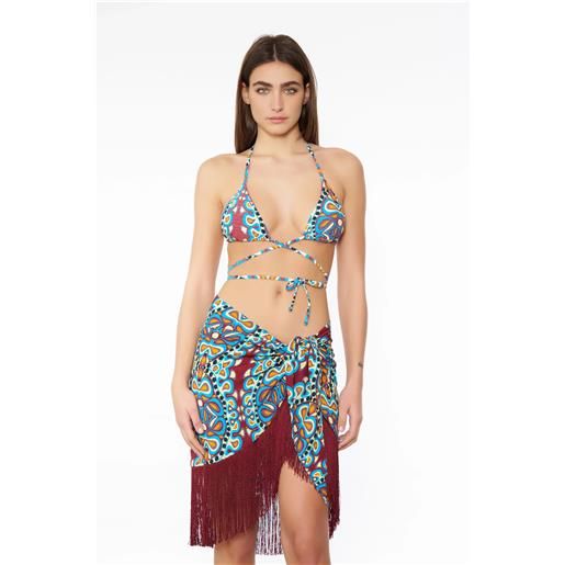 Miss Bikini pareo con frange colorate