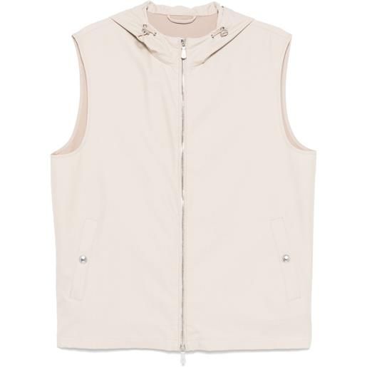Eleventy gilet con cappuccio - toni neutri