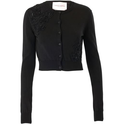 Carolina Herrera cardigan con applicazione - nero