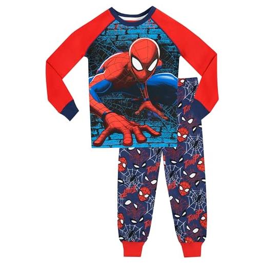 SPIDER-MAN marvel pigiama | pigiama spiderman bambino | pigiami bambini cotone lungo | vestibilitta stretta blu 7-8 anni