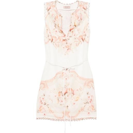 TWINSET abito corto con stampa a fiori - bianco